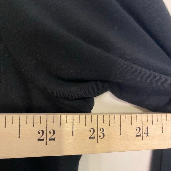 J Jill Black Long Open Sweater Cardigan Teacher Long Sleeve Tie Front Medium - Picture 11 of 12